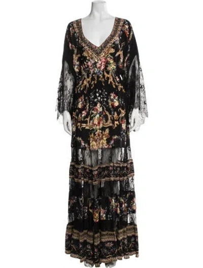 Pre-owned Camilla Silk Long Dress In Black
