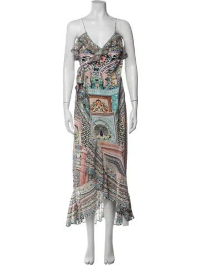 Pre-owned Camilla Silk Long Dress In Black