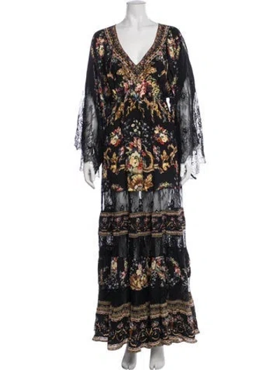Pre-owned Camilla Silk Long Dress In Black