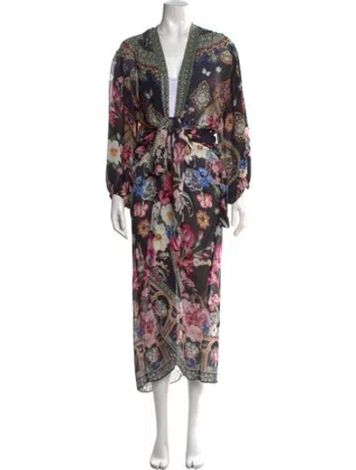 Pre-owned Camilla Silk Long Dress In Black