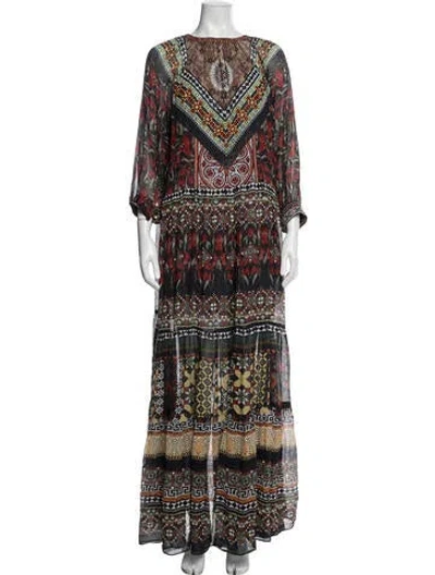 Pre-owned Camilla Silk Long Dress In Black