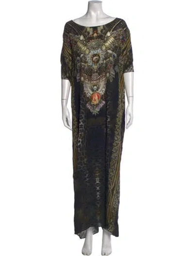 Pre-owned Camilla Silk Long Dress In Black