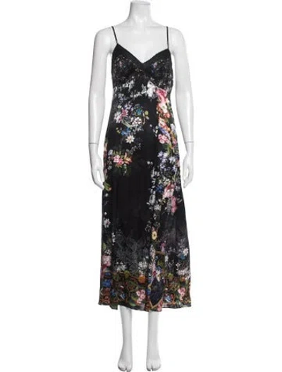 Pre-owned Camilla Silk Long Dress In Black