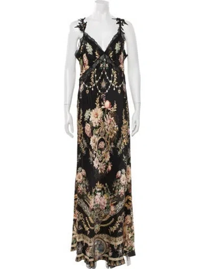 Pre-owned Camilla Silk Long Dress In Black
