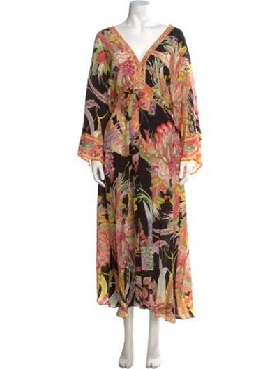 Pre-owned Camilla Silk Long Dress In Black