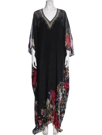 Pre-owned Camilla Silk Long Dress In Black