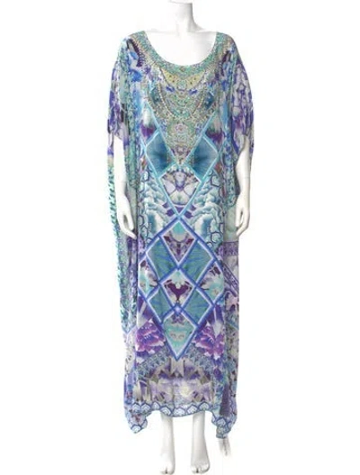 Pre-owned Camilla Silk Long Dress In Blue