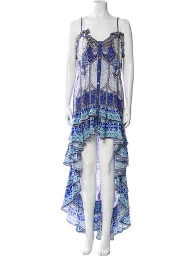 Pre-owned Camilla Silk Long Dress In Blue