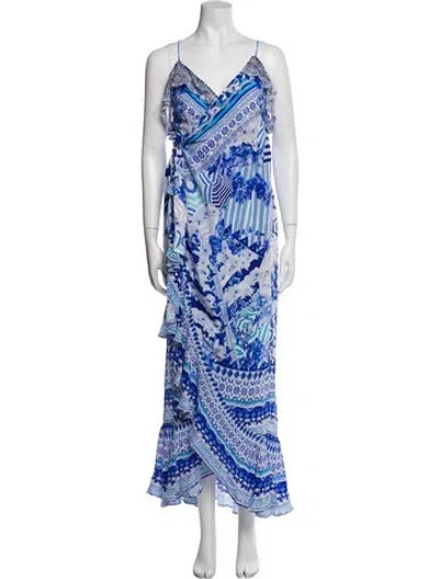 Pre-owned Camilla Silk Long Dress In Blue