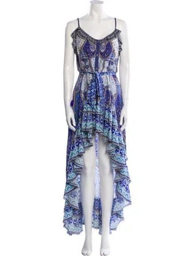 Pre-owned Camilla Silk Long Dress In Blue