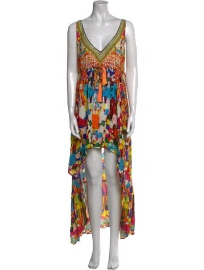 Pre-owned Camilla Silk Long Dress In Blue