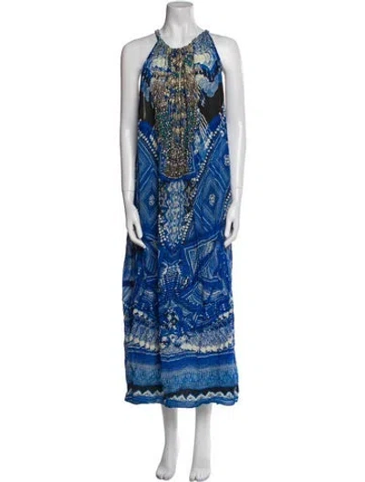 Pre-owned Camilla Silk Long Dress In Blue