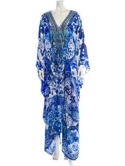 Pre-owned Camilla Silk Long Dress In Blue