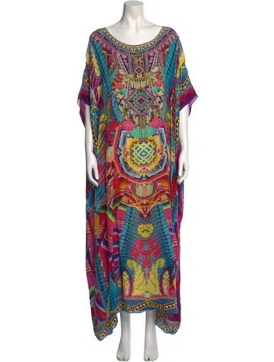 Pre-owned Camilla Silk Long Dress In Blue