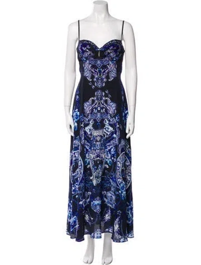 Pre-owned Camilla Silk Long Dress In Blue