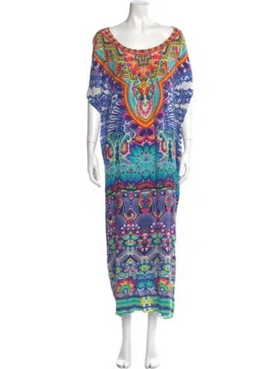 Pre-owned Camilla Silk Long Dress In Blue