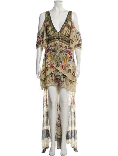 Pre-owned Camilla Silk Long Dress In Blue