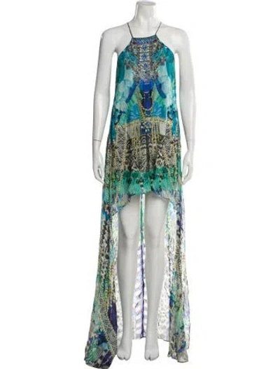 Pre-owned Camilla Silk Long Dress In Blue