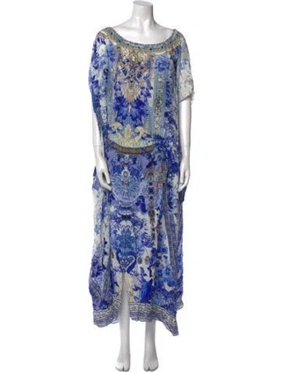 Pre-owned Camilla Silk Long Dress In Blue