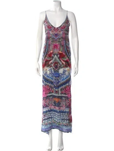 Pre-owned Camilla Silk Long Dress In Blue