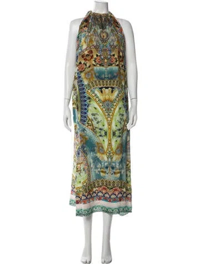 Pre-owned Camilla Silk Long Dress In Blue