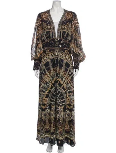 Pre-owned Camilla Silk Long Dress In Blue