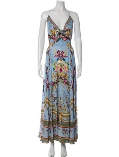 Pre-owned Camilla Silk Long Dress In Blue