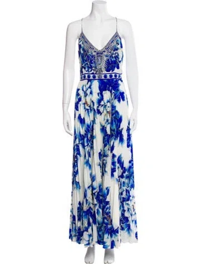 Pre-owned Camilla Silk Long Dress In Blue