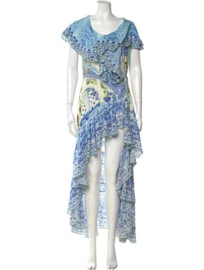 Pre-owned Camilla Silk Long Dress In Blue