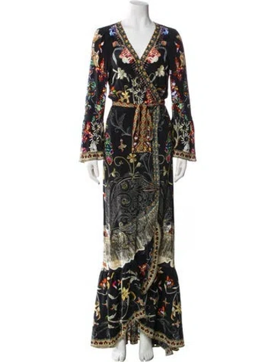 Pre-owned Camilla Silk Long Dress In Blue