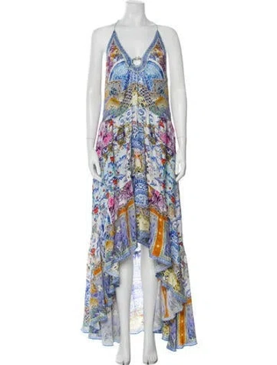 Pre-owned Camilla Silk Long Dress In Blue
