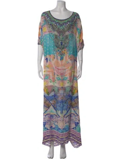 Pre-owned Camilla Silk Long Dress In Blue