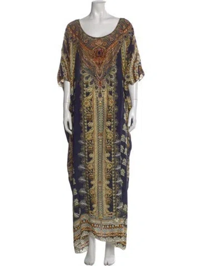 Pre-owned Camilla Silk Long Dress In Blue