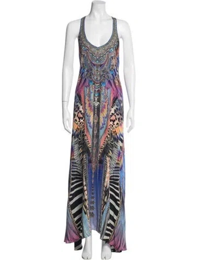 Pre-owned Camilla Silk Long Dress In Blue