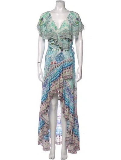 Pre-owned Camilla Silk Long Dress In Blue