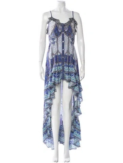 Pre-owned Camilla Silk Long Dress In Blue