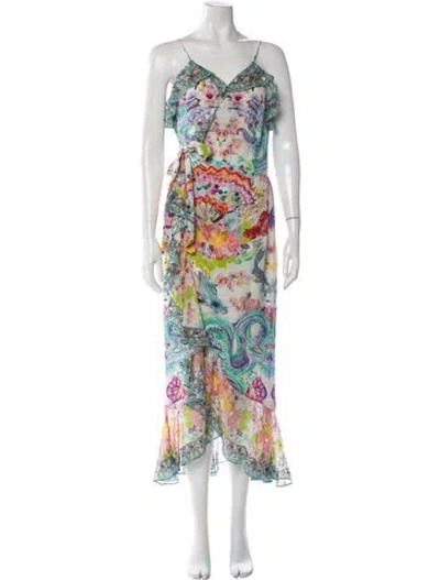 Pre-owned Camilla Silk Long Dress In Blue