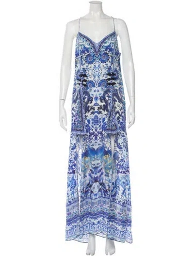 Pre-owned Camilla Silk Long Dress In Blue