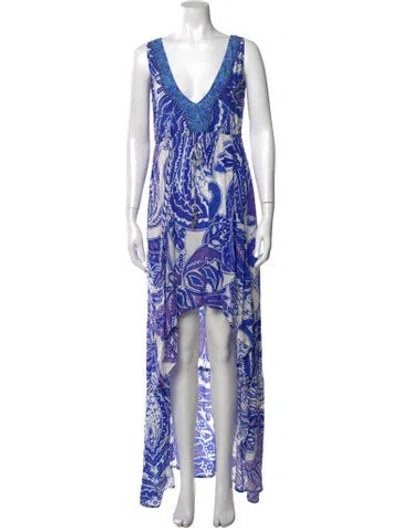Pre-owned Camilla Silk Long Dress In Blue