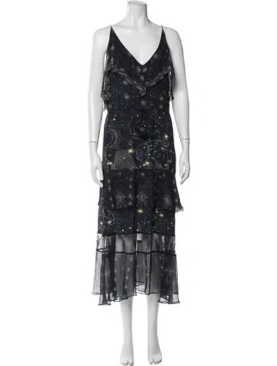 Pre-owned Camilla Silk Long Dress In Blue