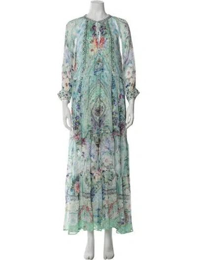 Pre-owned Camilla Silk Long Dress In Blue