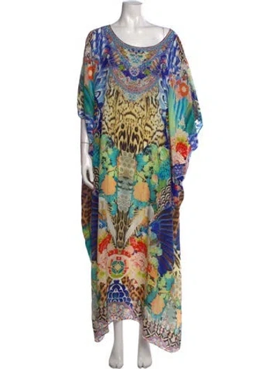 Pre-owned Camilla Silk Long Dress In Blue