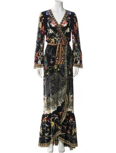 Pre-owned Camilla Silk Long Dress In Blue