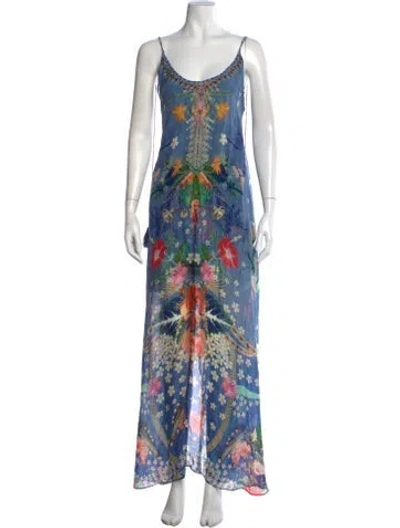 Pre-owned Camilla Silk Long Dress In Blue