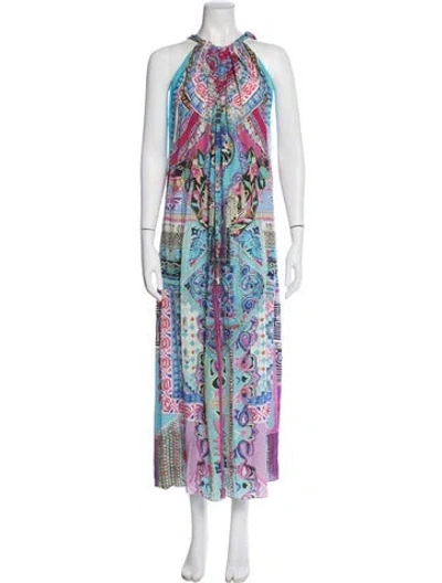 Pre-owned Camilla Silk Long Dress In Blue