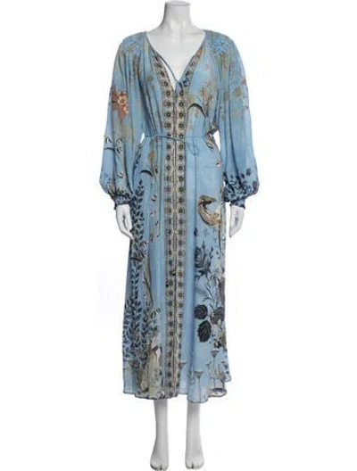 Pre-owned Camilla Silk Long Dress In Blue