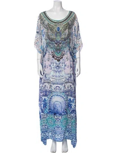 Pre-owned Camilla Silk Long Dress In Blue
