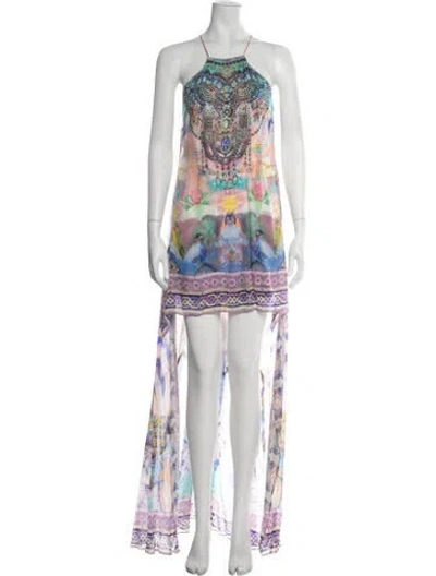 Pre-owned Camilla Silk Long Dress In Blue