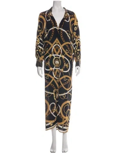 Pre-owned Camilla Silk Long Dress In Blue