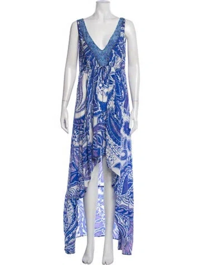 Pre-owned Camilla Silk Long Dress In Blue